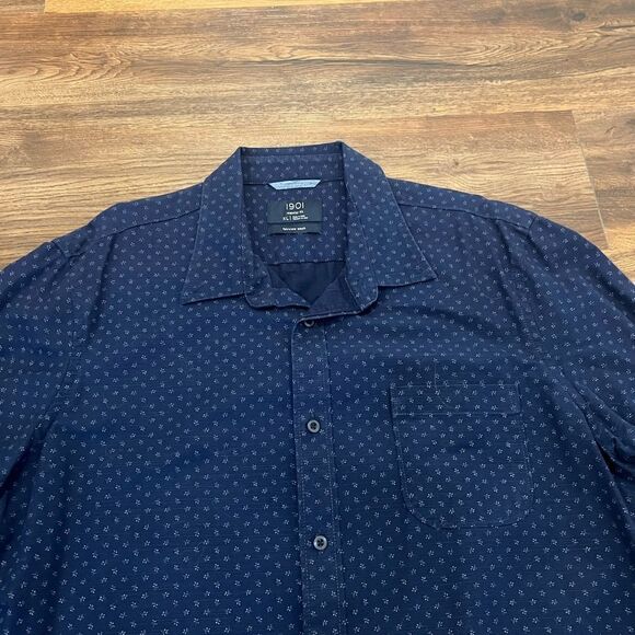 1901 Men’s Blue Fairview Wash Patterned Button Shirt - Picture 6 of 6